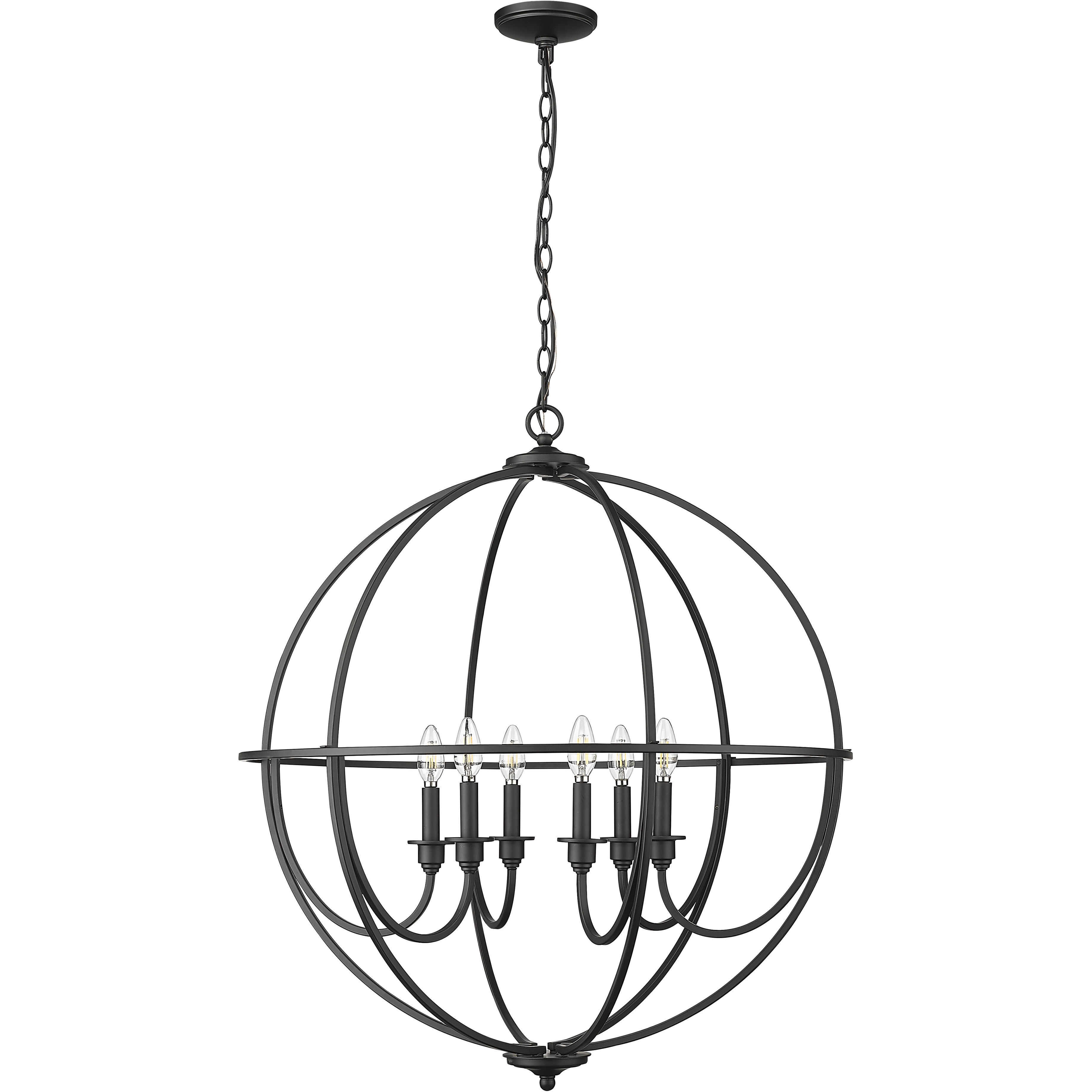 Artemis 6 Light 30 inch Matte Black Chandelier Ceiling Light